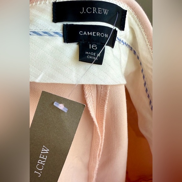 J. Crew Cameron High Rise Slim Cropped Pink Slacks Pants Size 16 NWT - Picture 5 of 5
